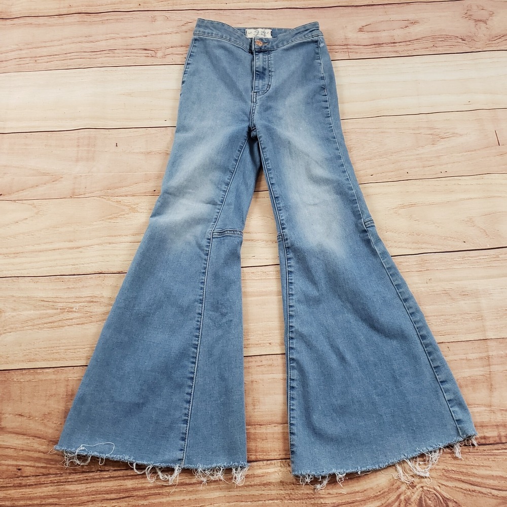 We The Free People Jeans Womens 24 Skinny Flared‎ Wide Leg Denim Ladies 24x25 A1